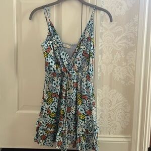 ILLA ILLA, size small, romper with tie in front, v neck